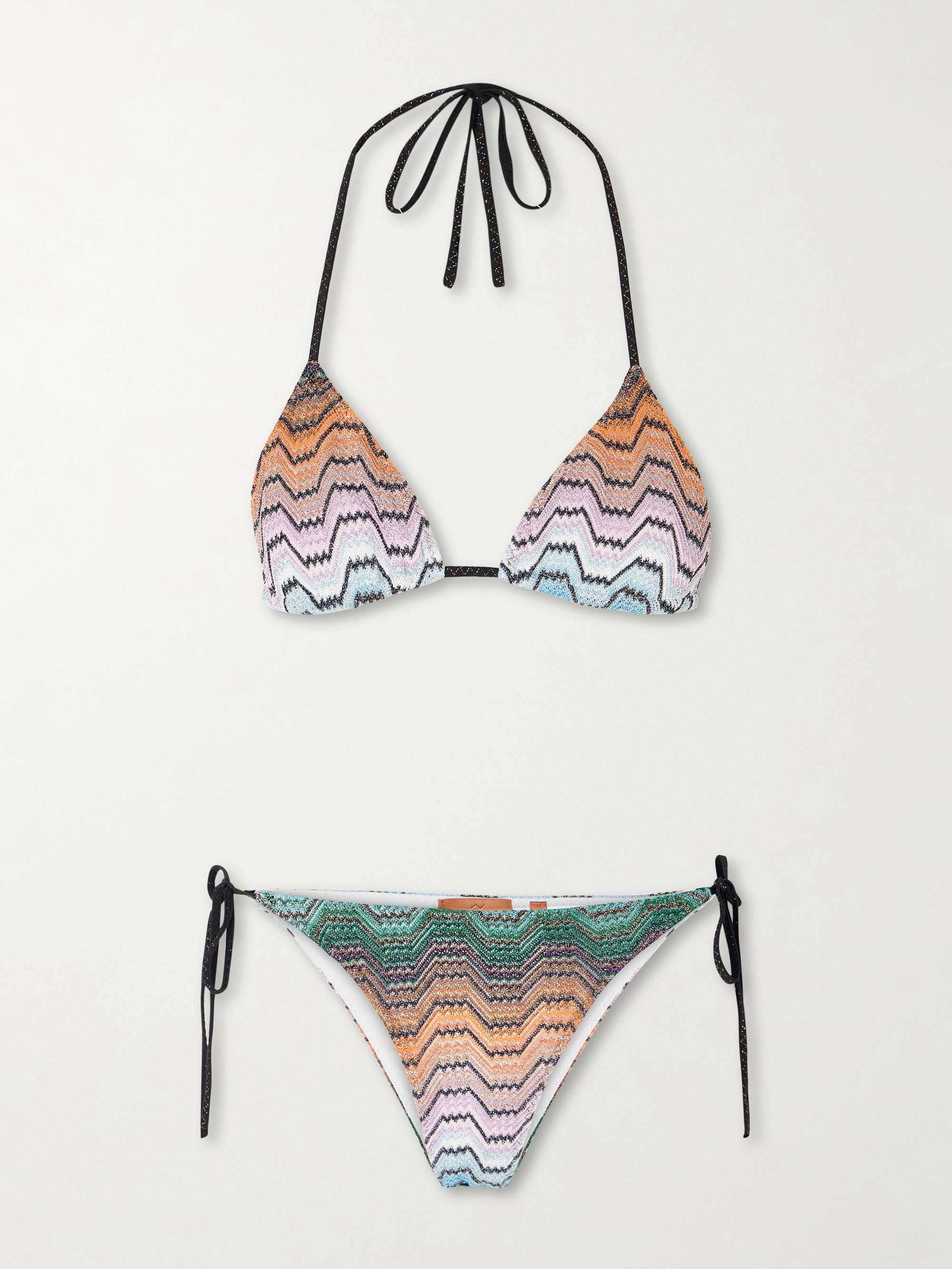 MISSONI Mare striped crochet-knit triangle bikini