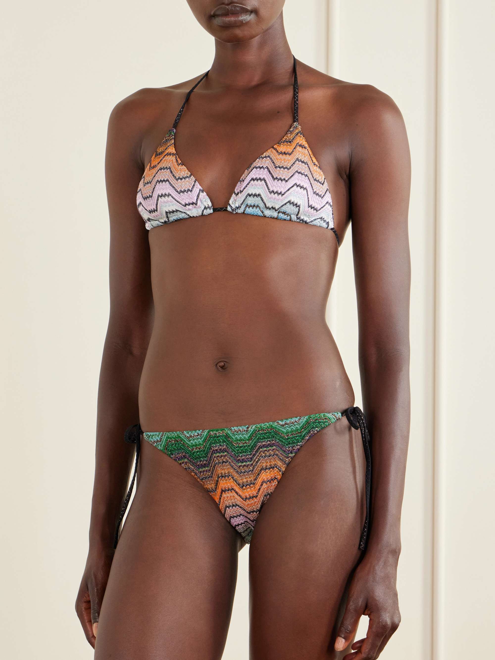 MISSONI Mare striped crochet-knit triangle bikini