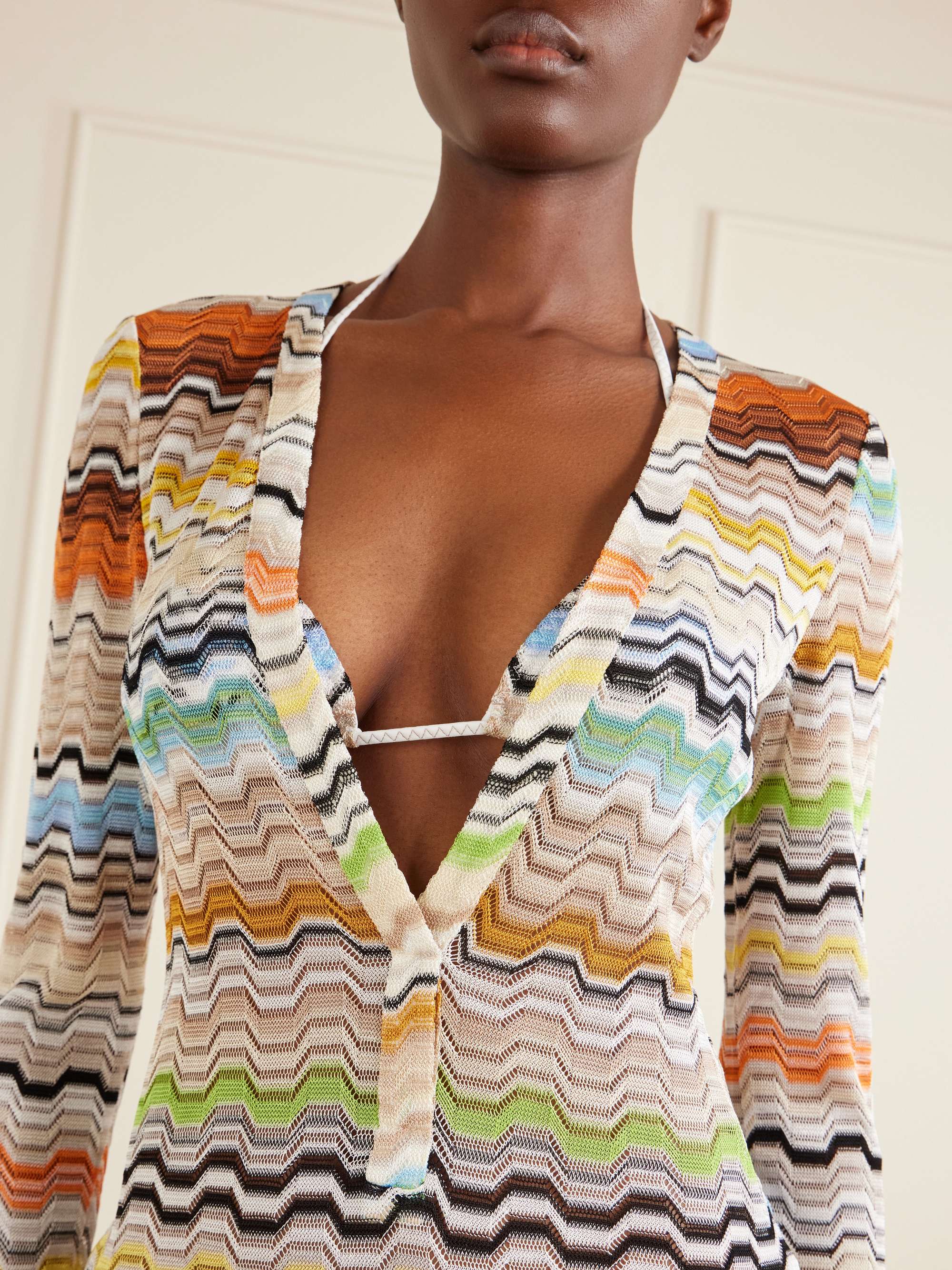 MISSONI Striped crochet-knit coverup | NET-A-PORTER
