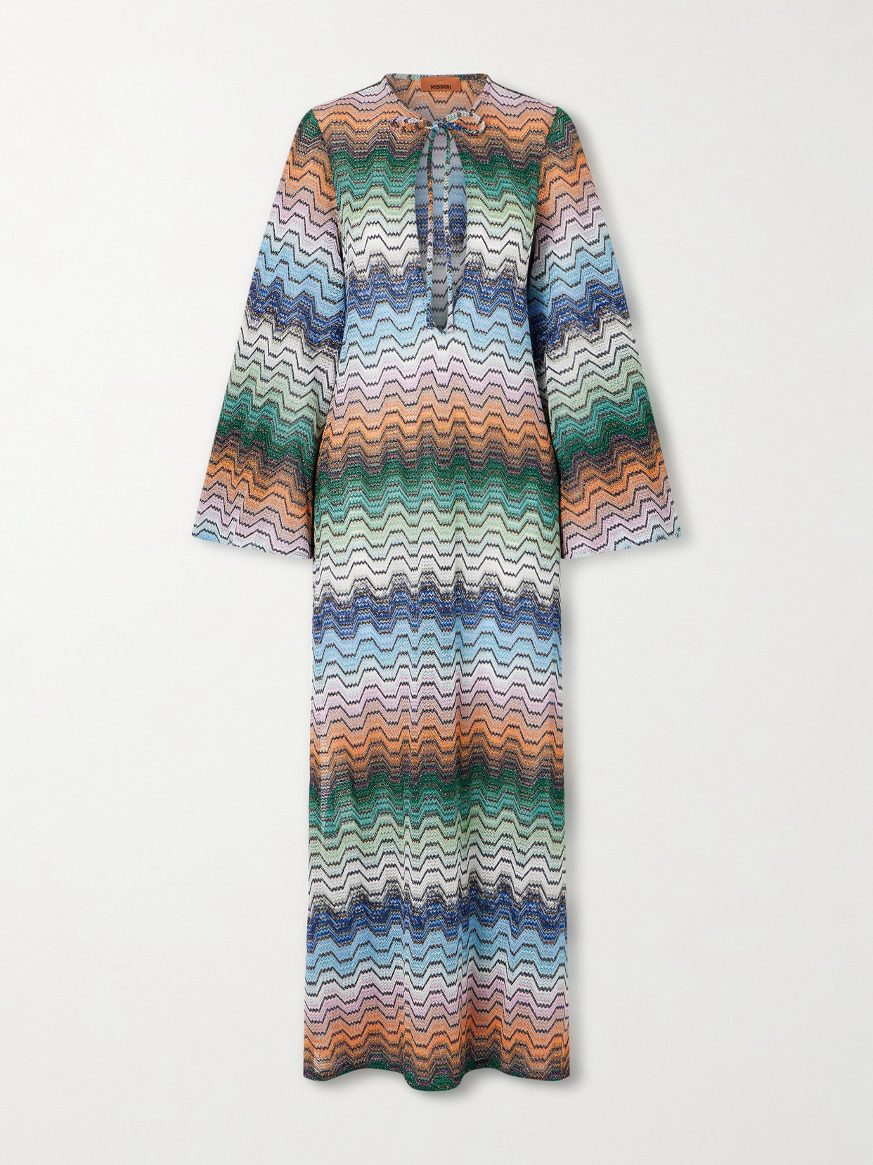 Missoni Mare Striped Metallic Crochet-knit Coverup In Pattern