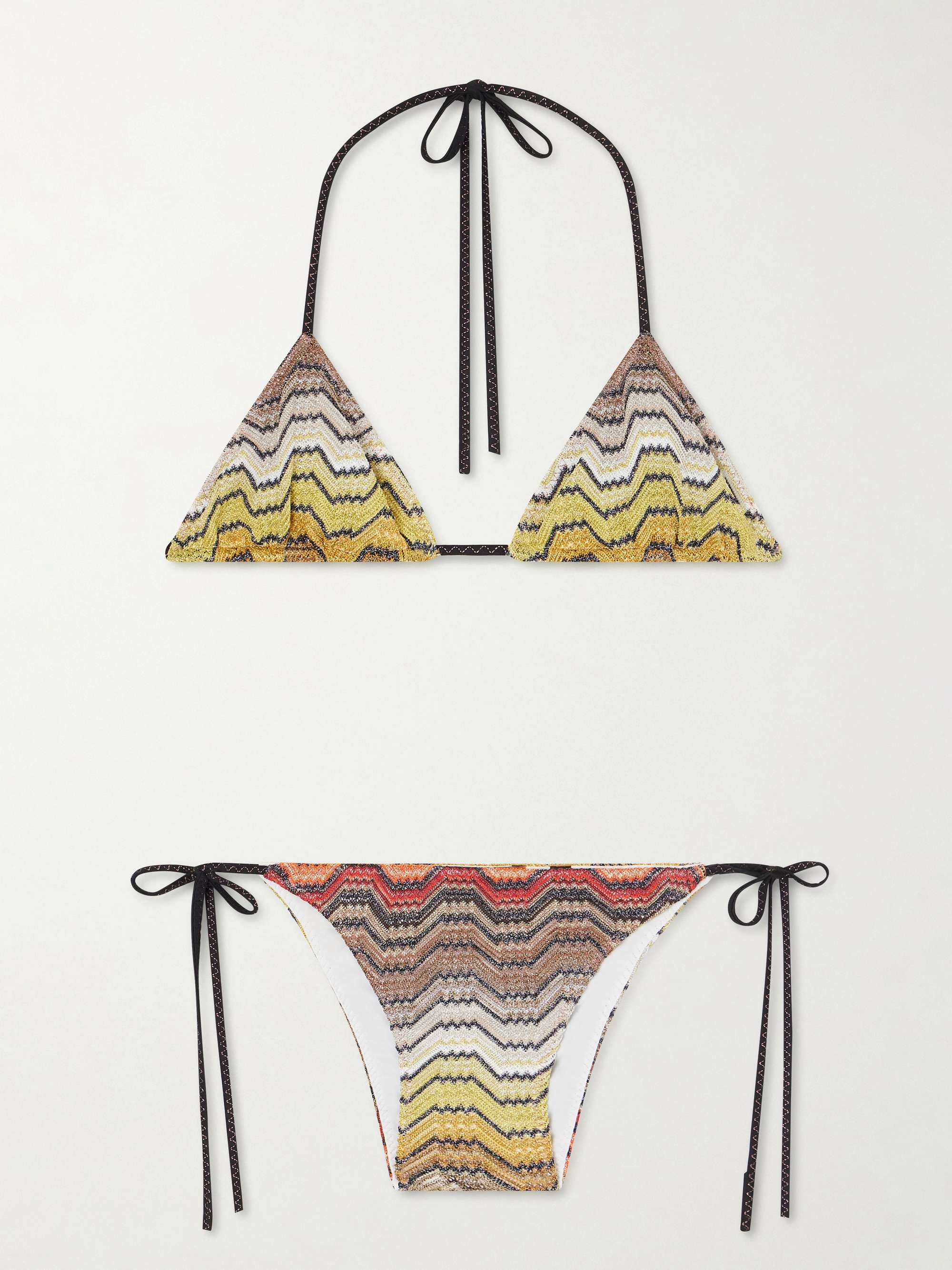 MISSONI Mare striped crochet-knit triangle bikini