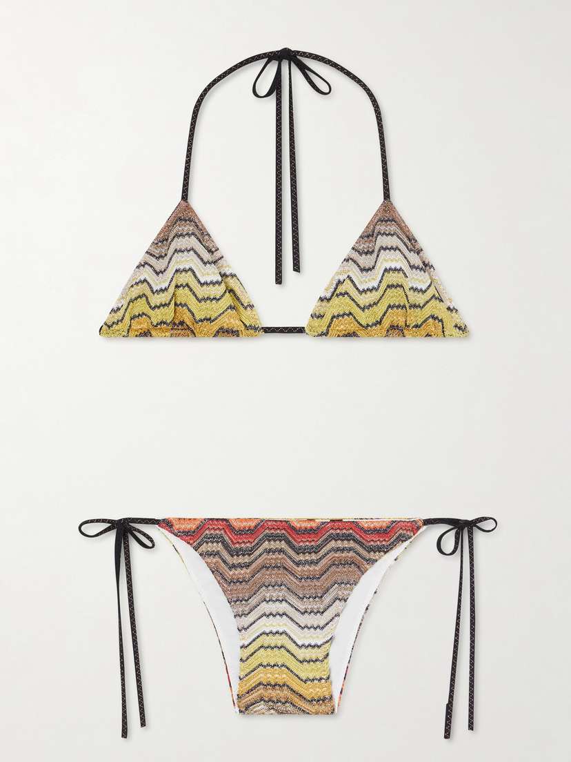 Missoni Mare Striped Metallic Crochet-knit Triangle Bikini | Thumbnail 4