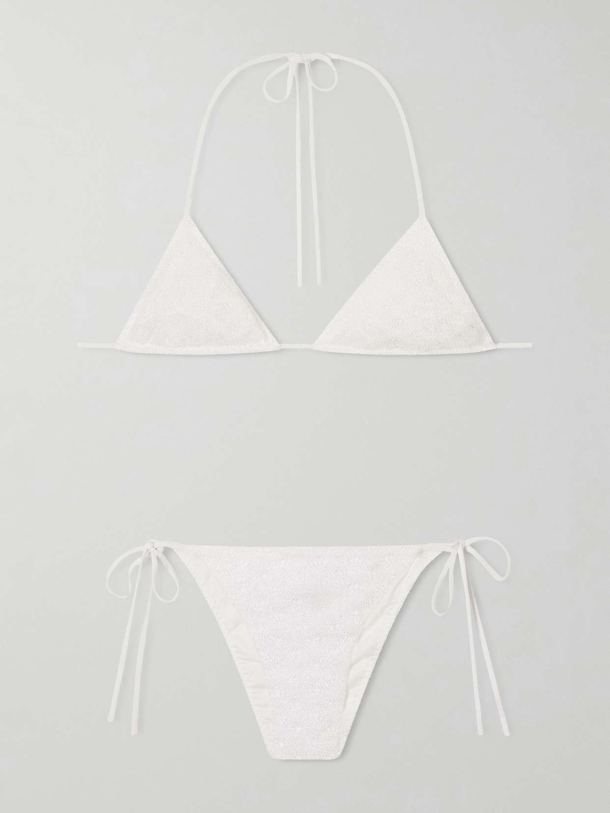 Missoni Mare Printed Halterneck Triangle Bikini In White