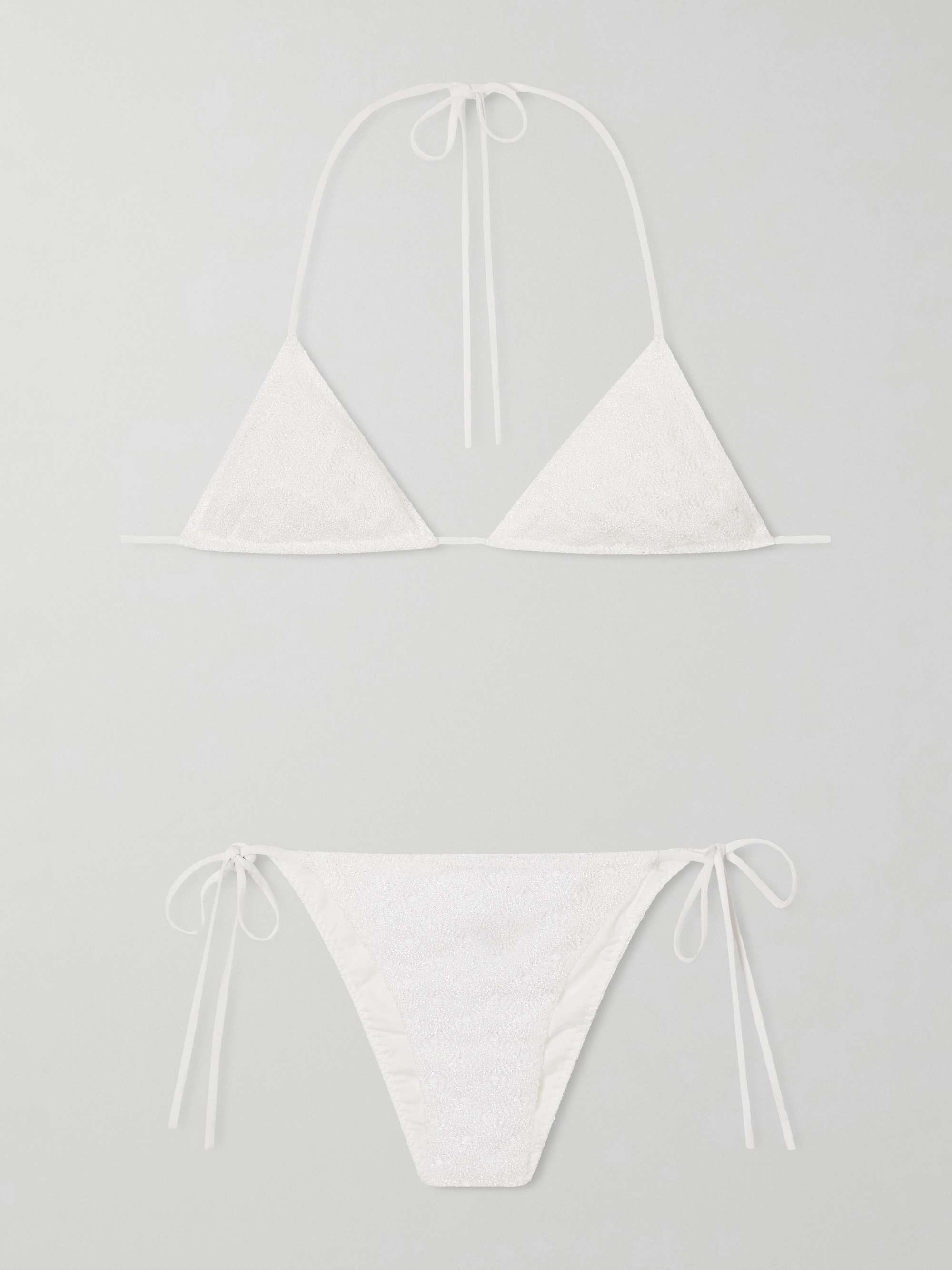 MISSONI Mare striped crochet-knit triangle bikini