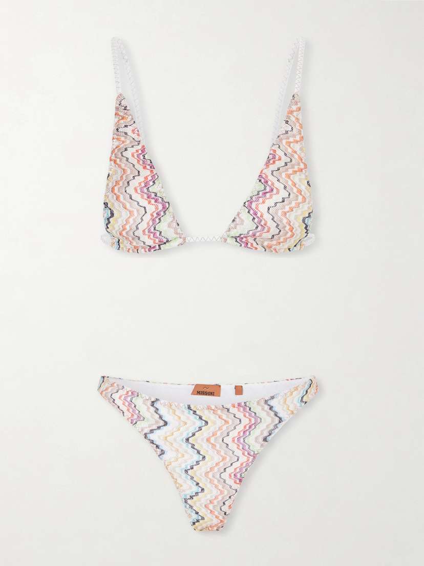 Missoni Mare Striped Metallic Triangle Bikini