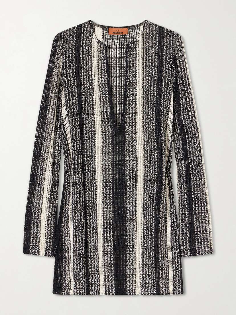 Missoni Striped Metallic Sequin-embellished Crochet-knit Dress | Thumbnail 5