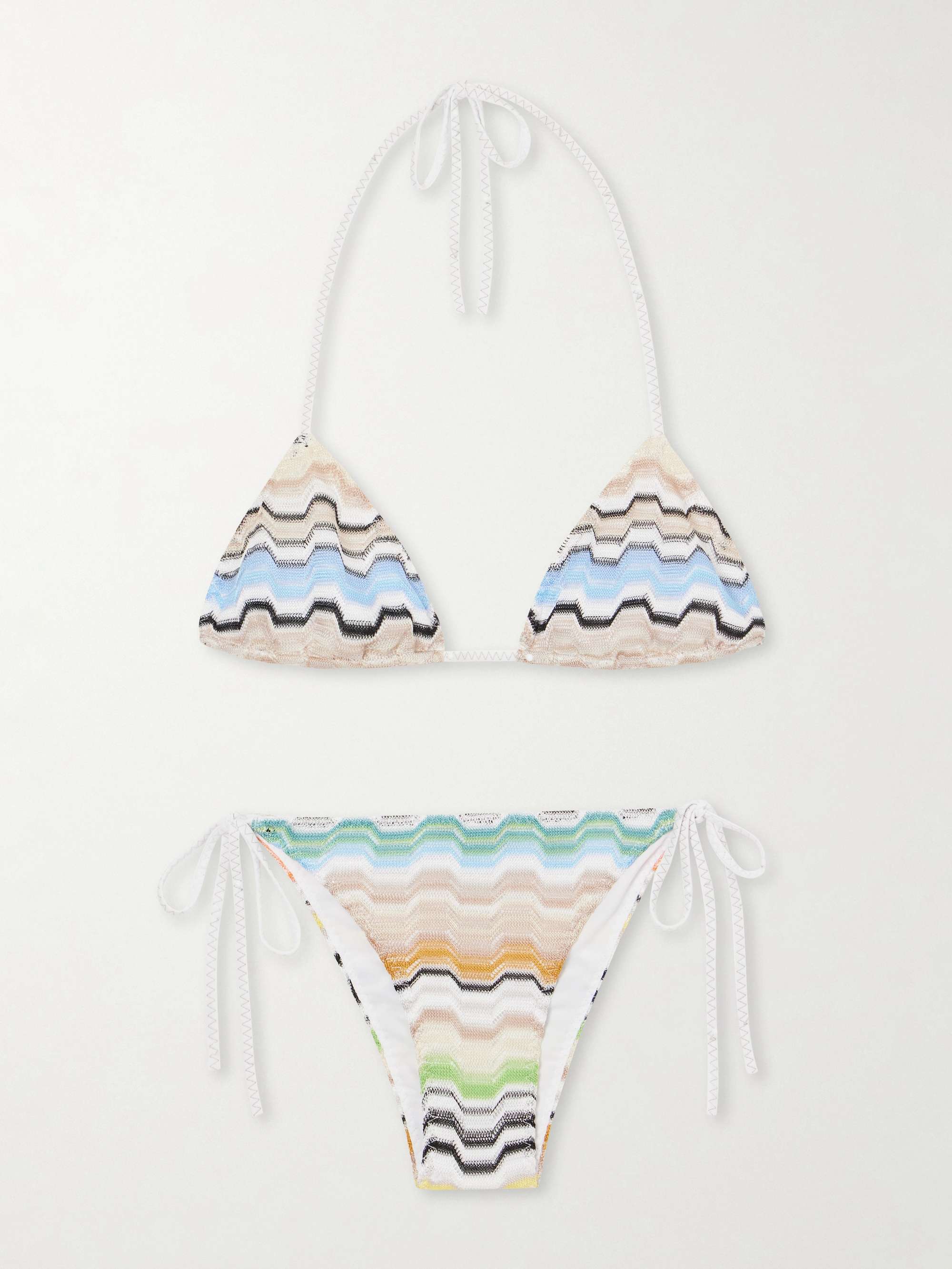MISSONI Mare striped crochet-knit triangle bikini