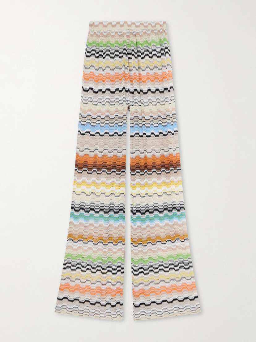 Missoni Striped Crochet-knit Wide-leg Pants