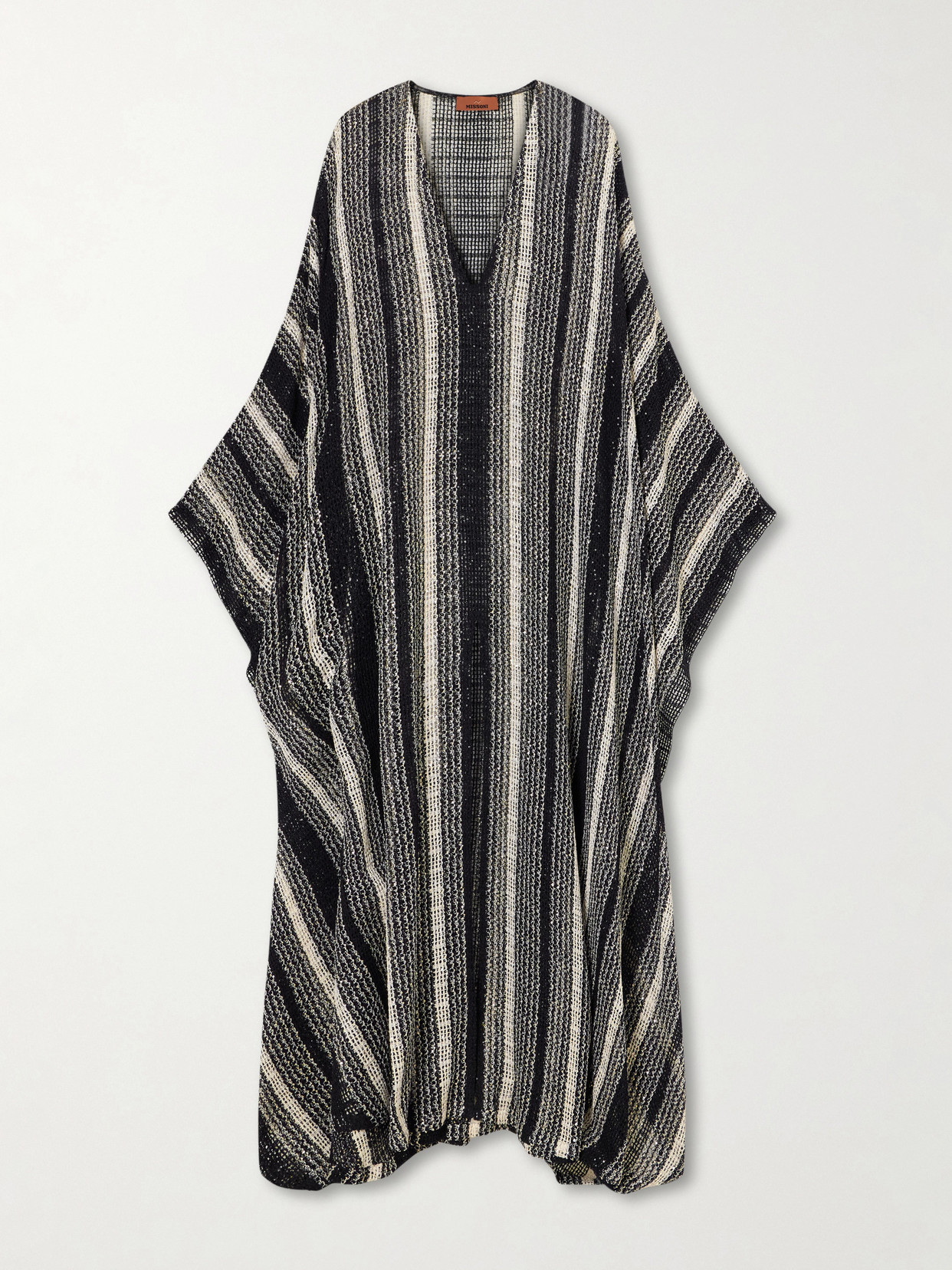 Missoni Sequin-embellished Striped Metallic Coverup In Black