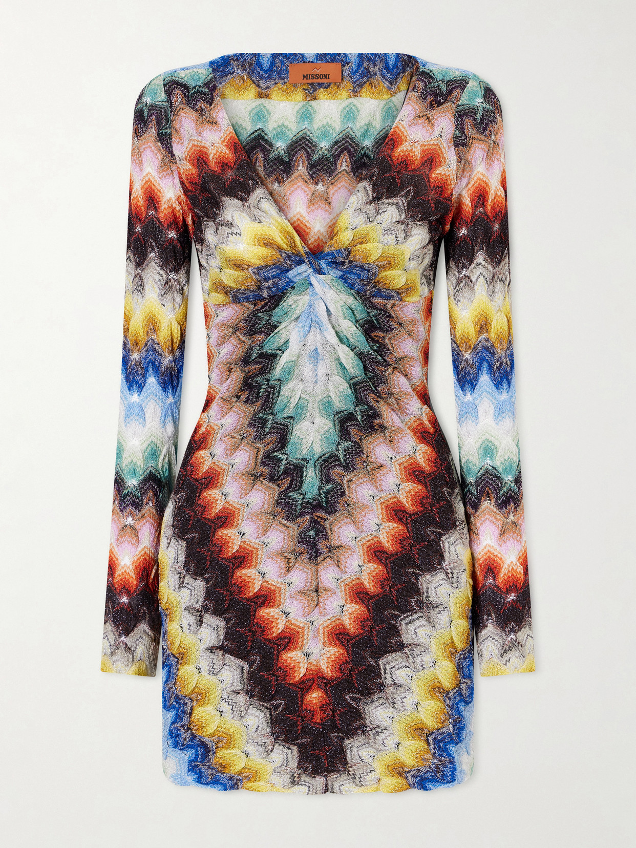 Missoni Metallic Crochet-knit Mini Dress In Black