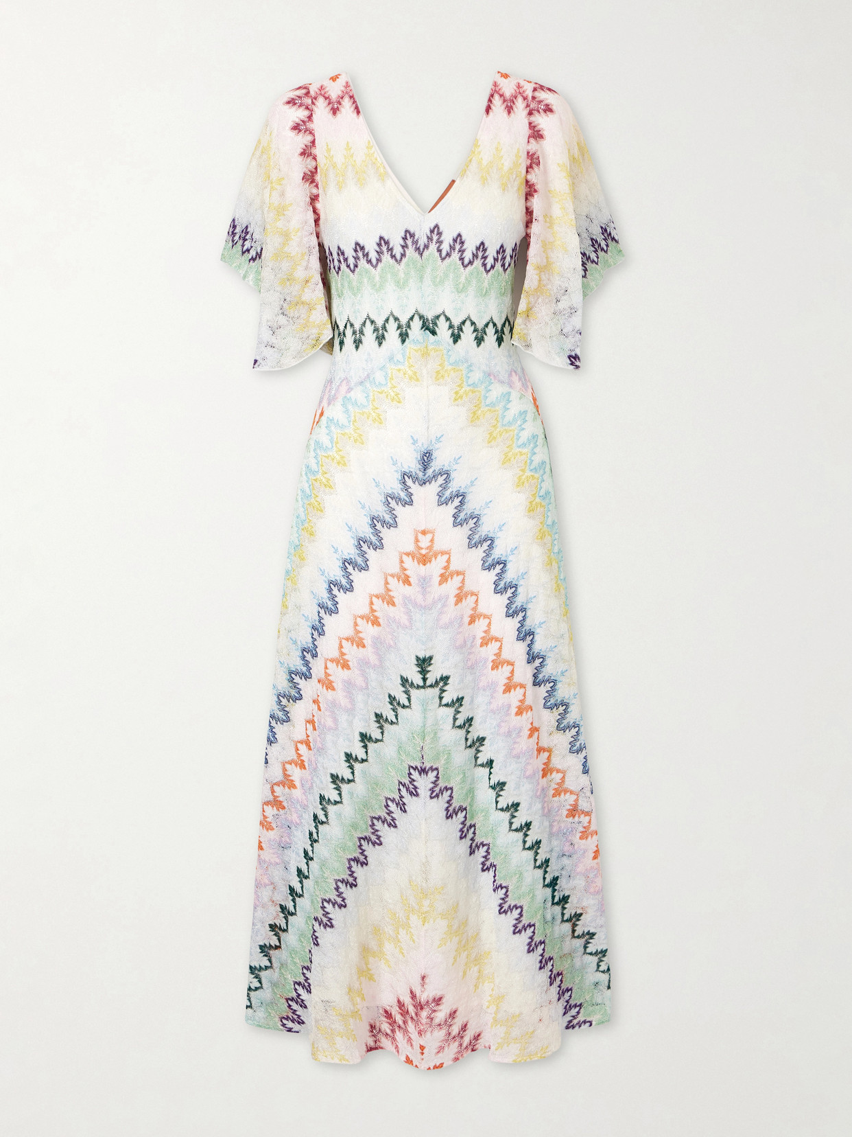 Missoni Metallic Crochet-knit Maxi Dress In White
