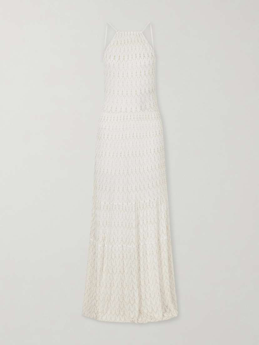 Missoni Metallic Crochet-knit Halterneck Maxi Dress