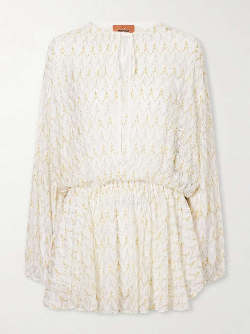 Missoni Metallic Crochet-knit Mini Dress