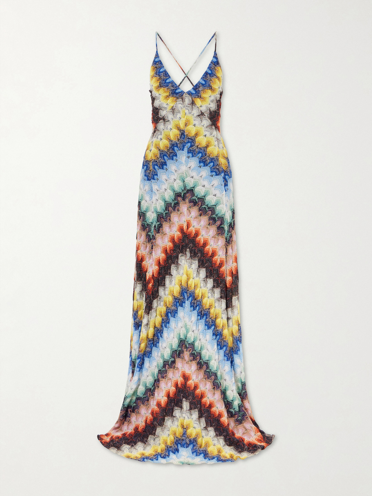 Missoni Metallic Crochet-knit Maxi Dress In Multi