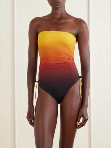 LIDO Sessantadue strapless ruched dégradé swimsuit