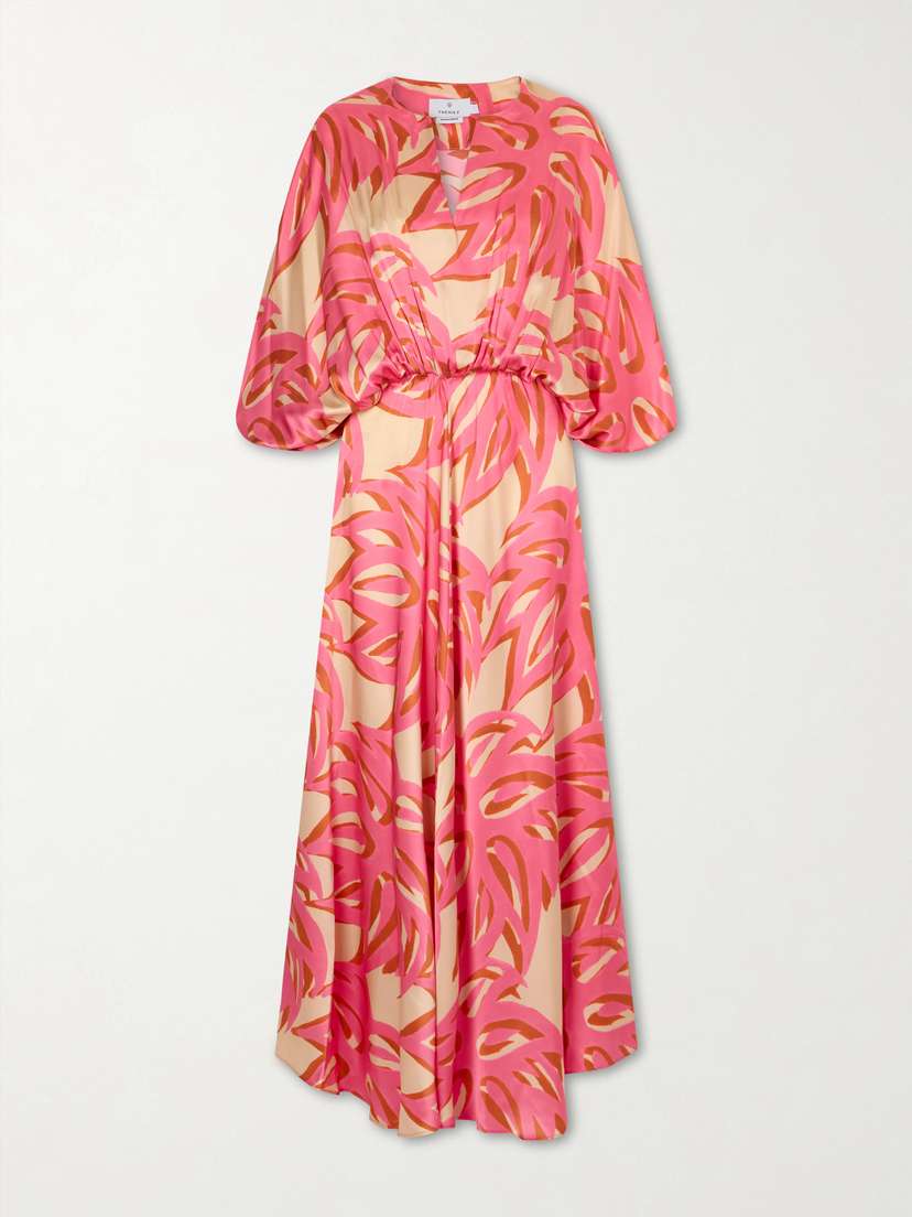Themis Z Ismene Printed Silk-satin Maxi Dress