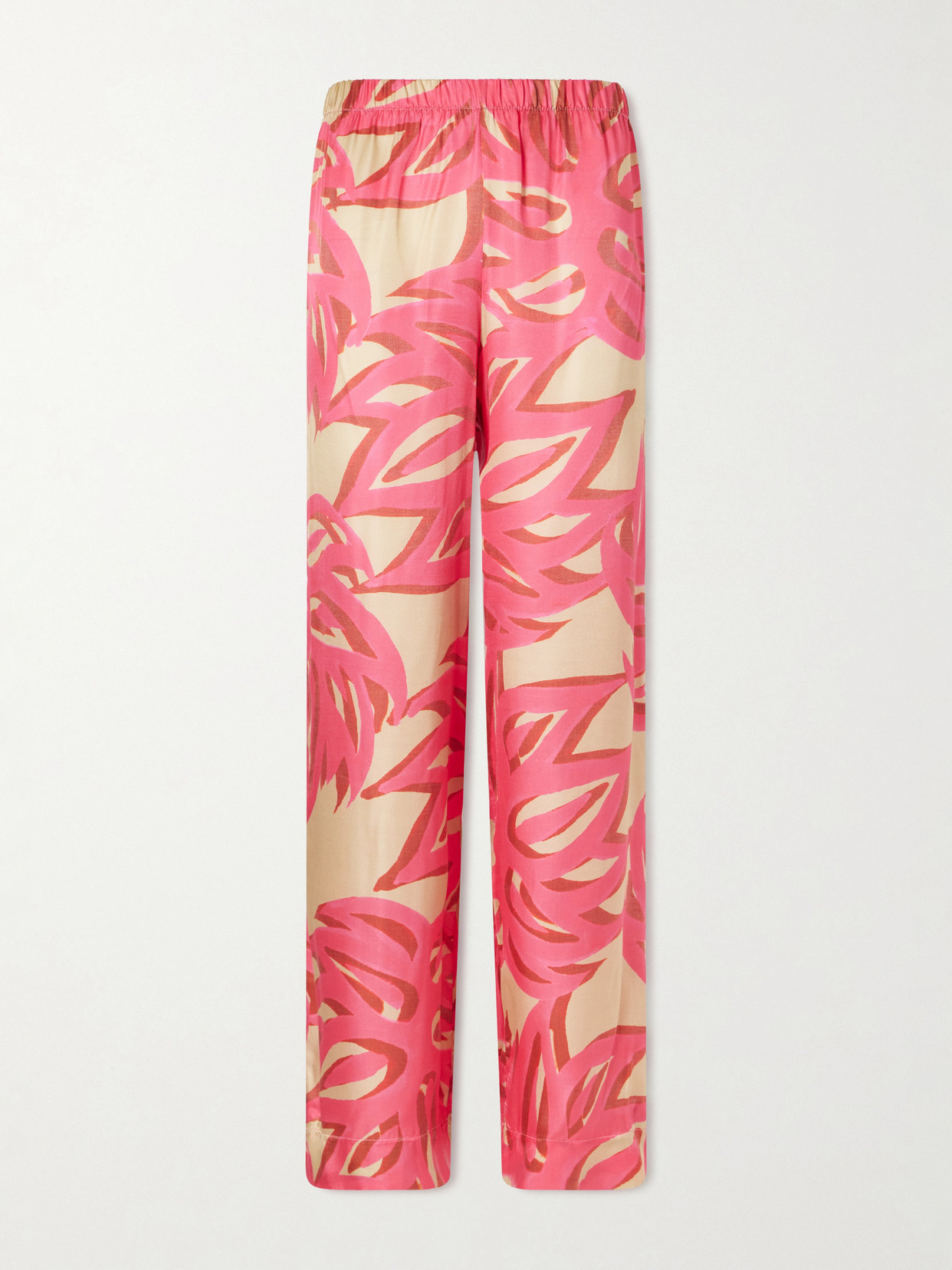 Themis Z Ismene Wide-leg Silk-blend Pants In Pink
