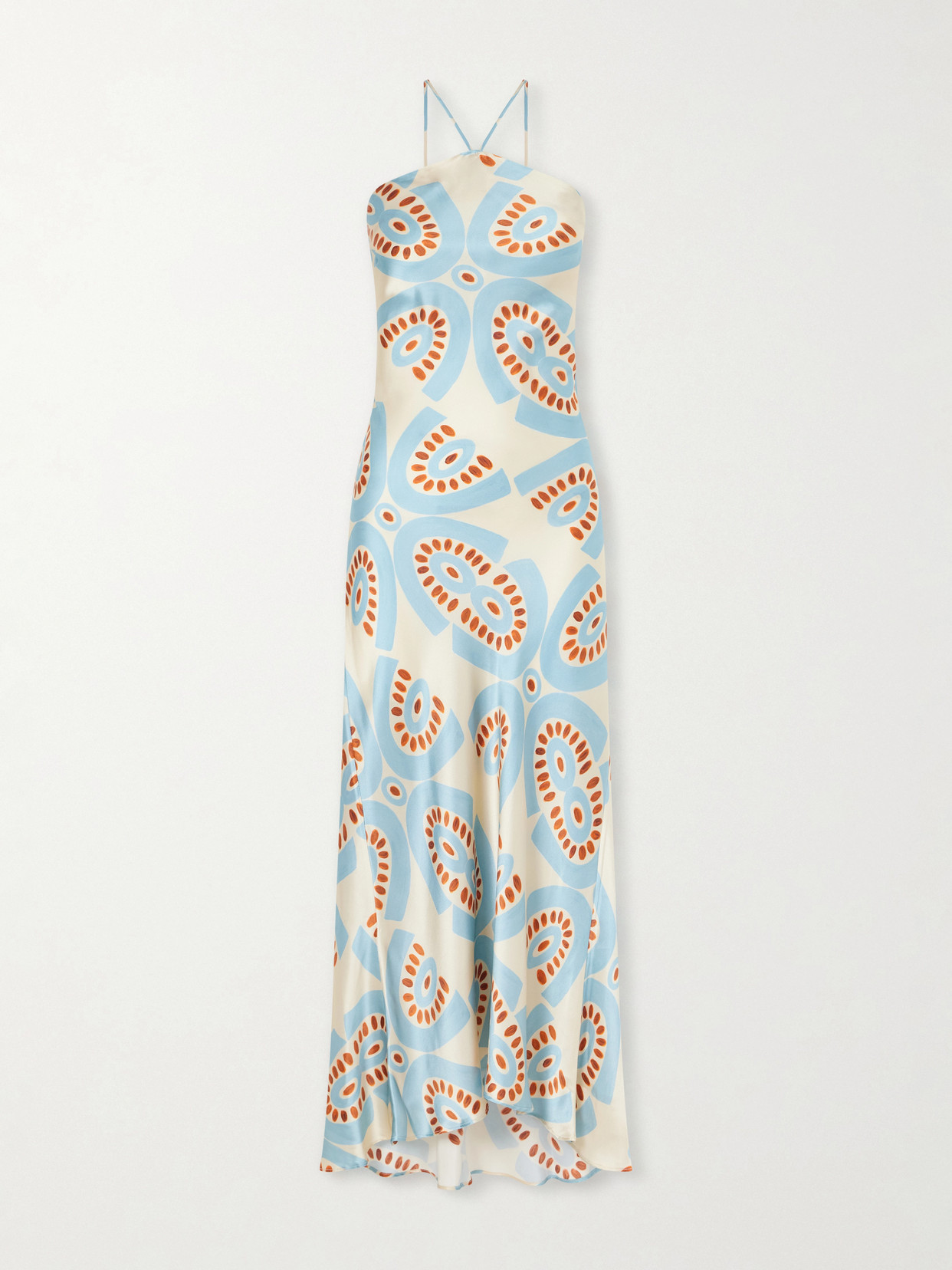Themis Z Thaleia Printed Silk-satin Maxi Dress In Multi