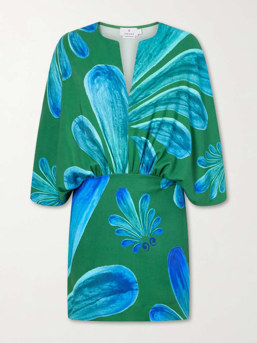 Themis Z Alcmene Printed Satin Mini Dress