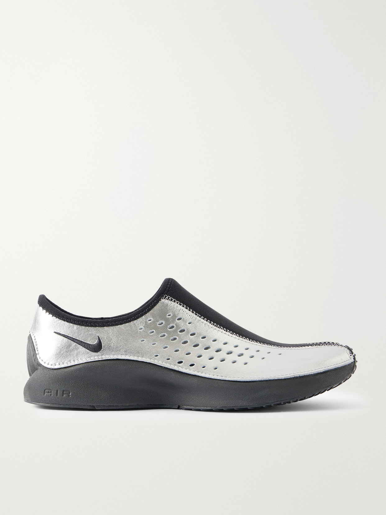 Nike - Superfly Suede And Perforated Metallic Leather Slip-on Sneakers - Silver