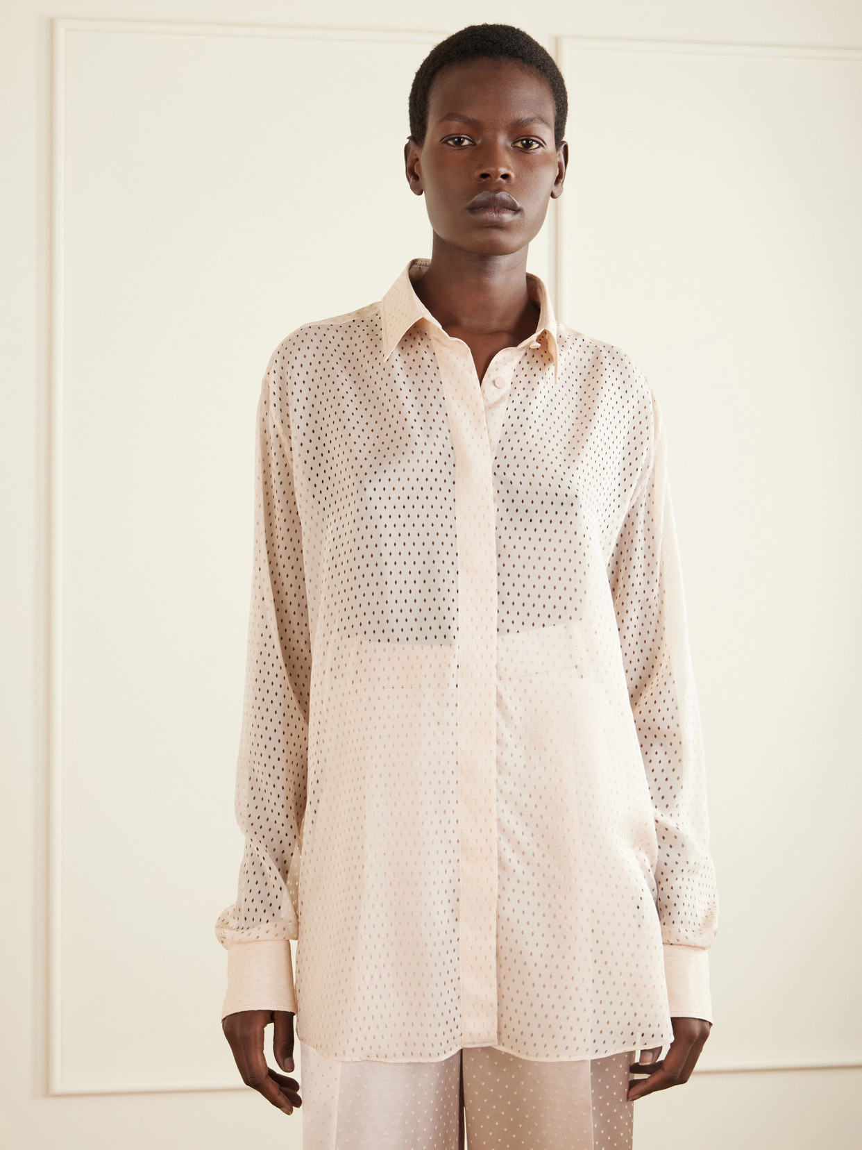 Tom Ford Oversized Silk-chiffon Shirt In Multi
