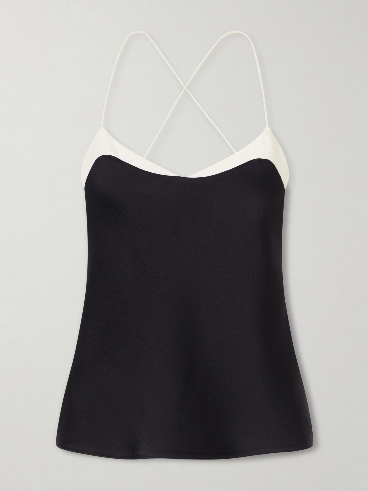 Tom Ford Two-tone Satin Camisole In Black