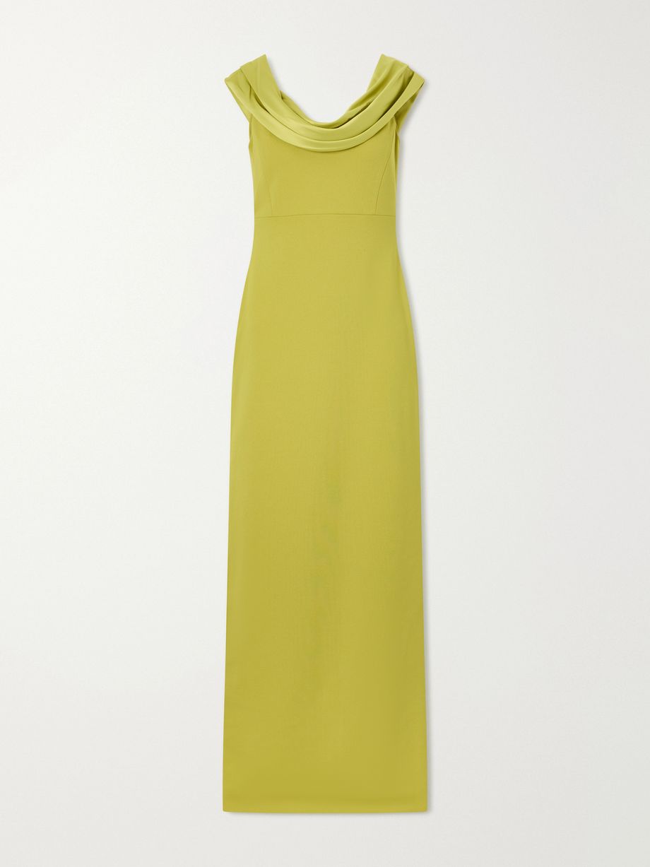 Adele draped satin-trimmed crepe maxi dress