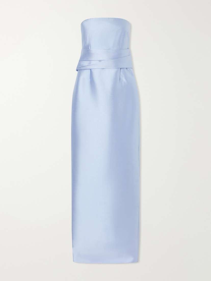 Solace London Ingrid Pleated Satin-twill Gown
