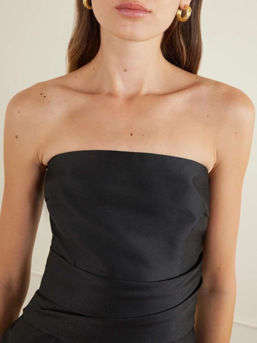 Solace London Ingrid Pleated Satin-twill Gown | Thumbnail 4 Solace London Ingrid Pleated Satin-twill Gown | Thumbnail 4