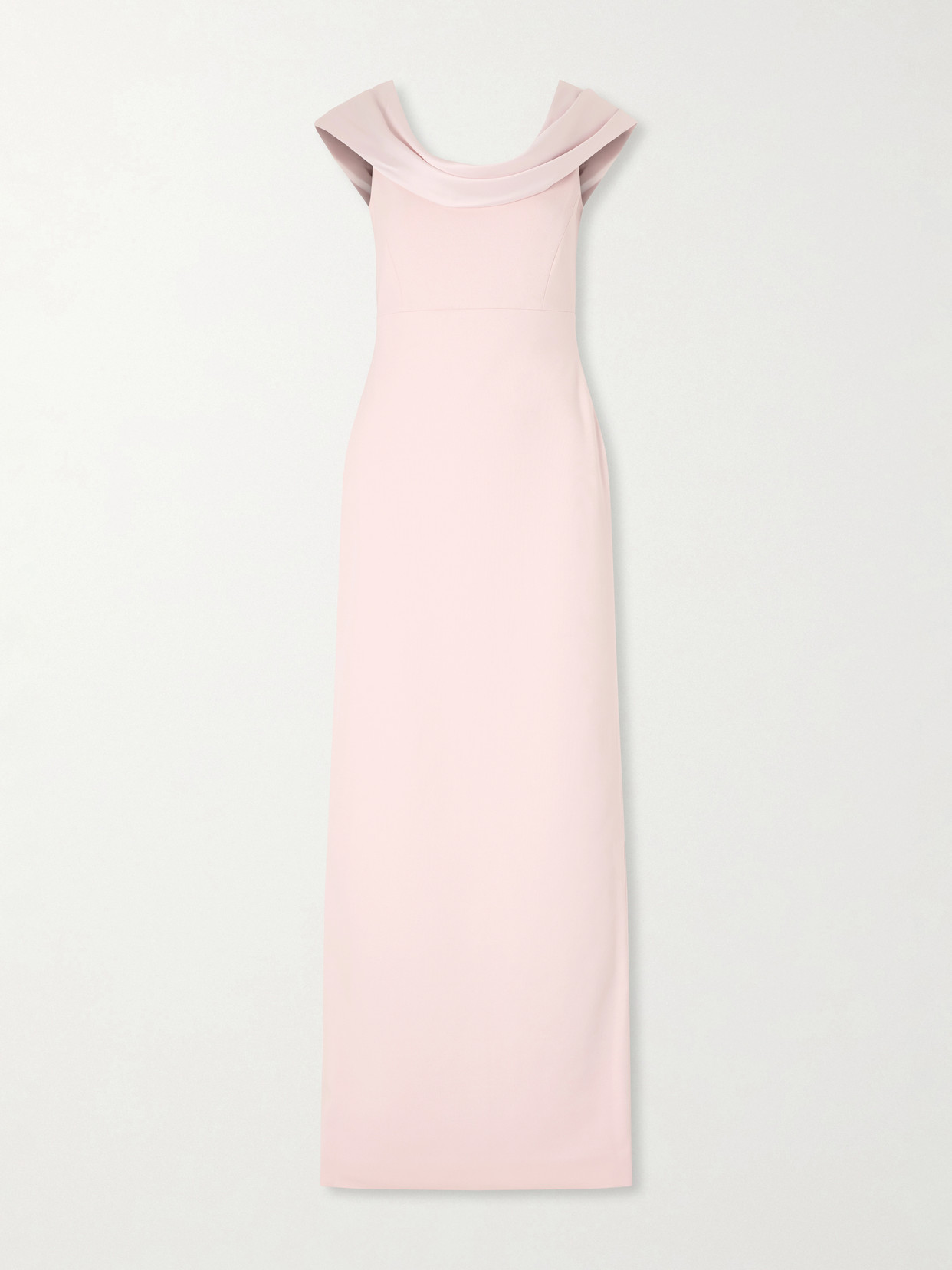 Solace London Adele Draped Satin-trimmed Crepe Maxi Dress In Pink