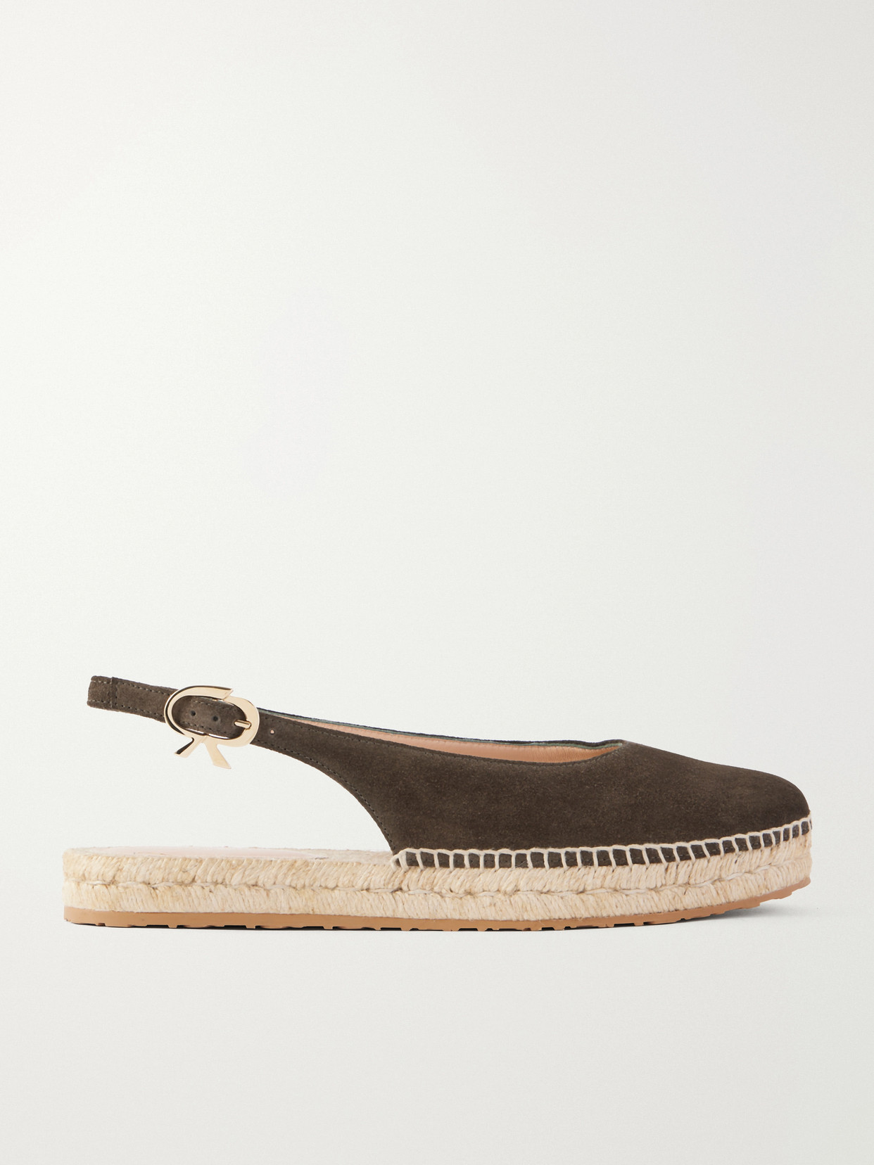 Gianvito Rossi Paz Suede Slingback Espadrilles In Brown