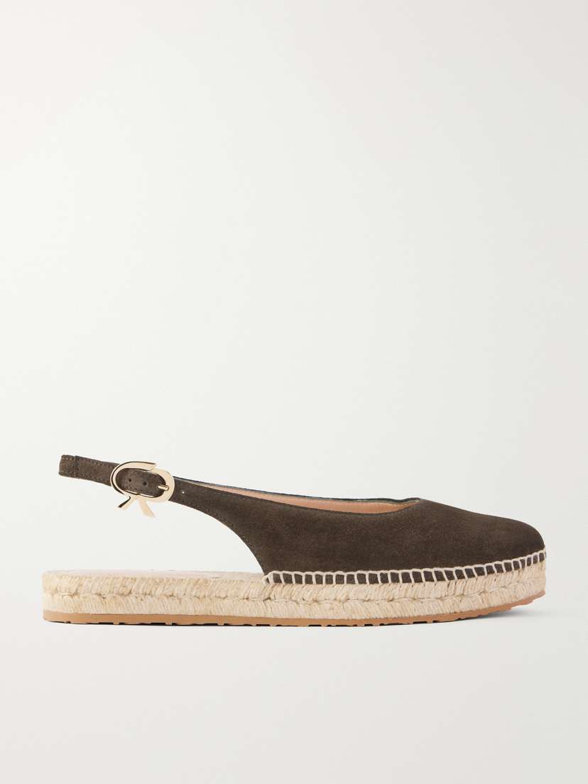 Gianvito Rossi Paz Suede Slingback Espadrilles