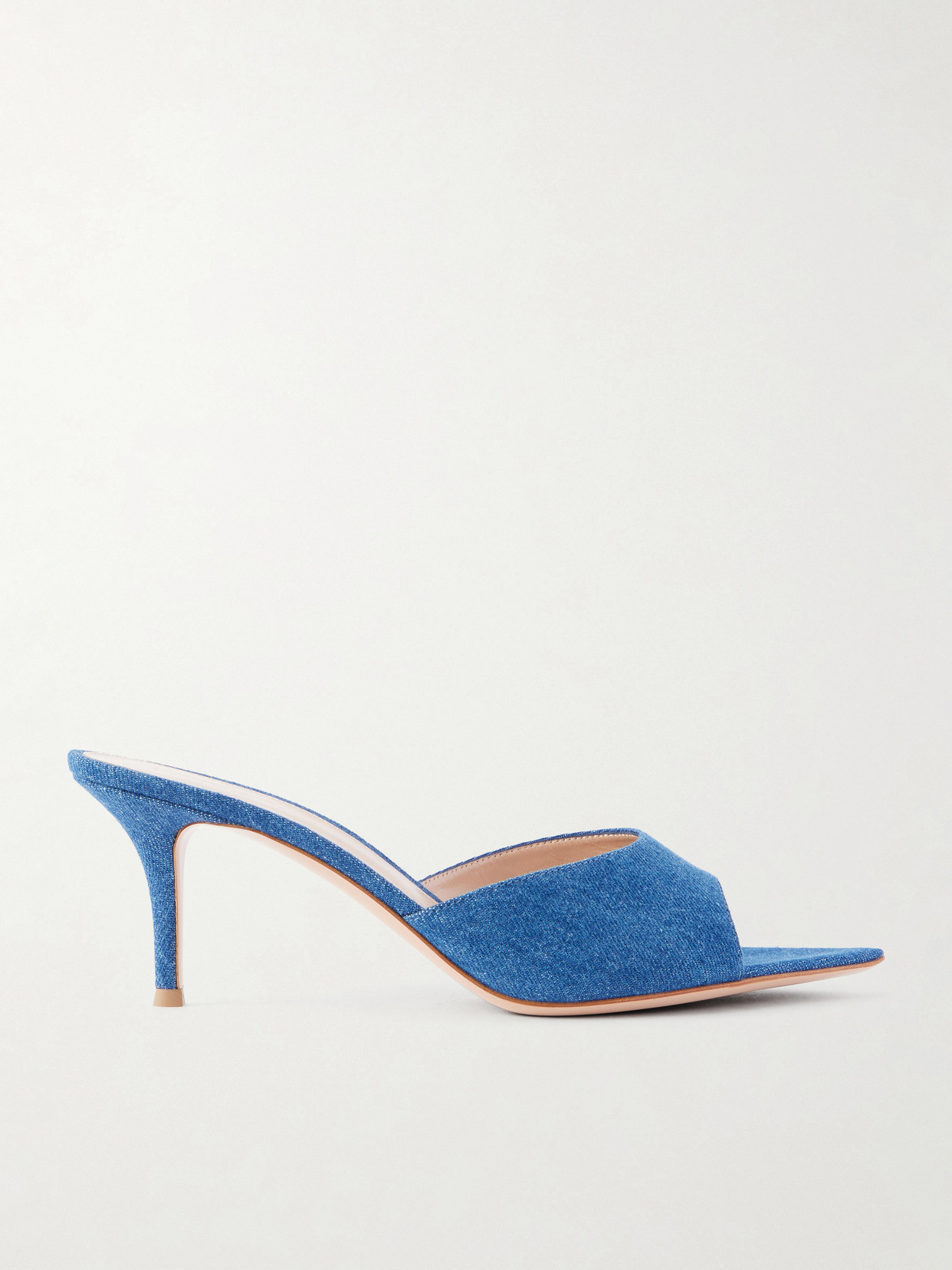 Gianvito Rossi Elle 70 Denim Sandals In Blue