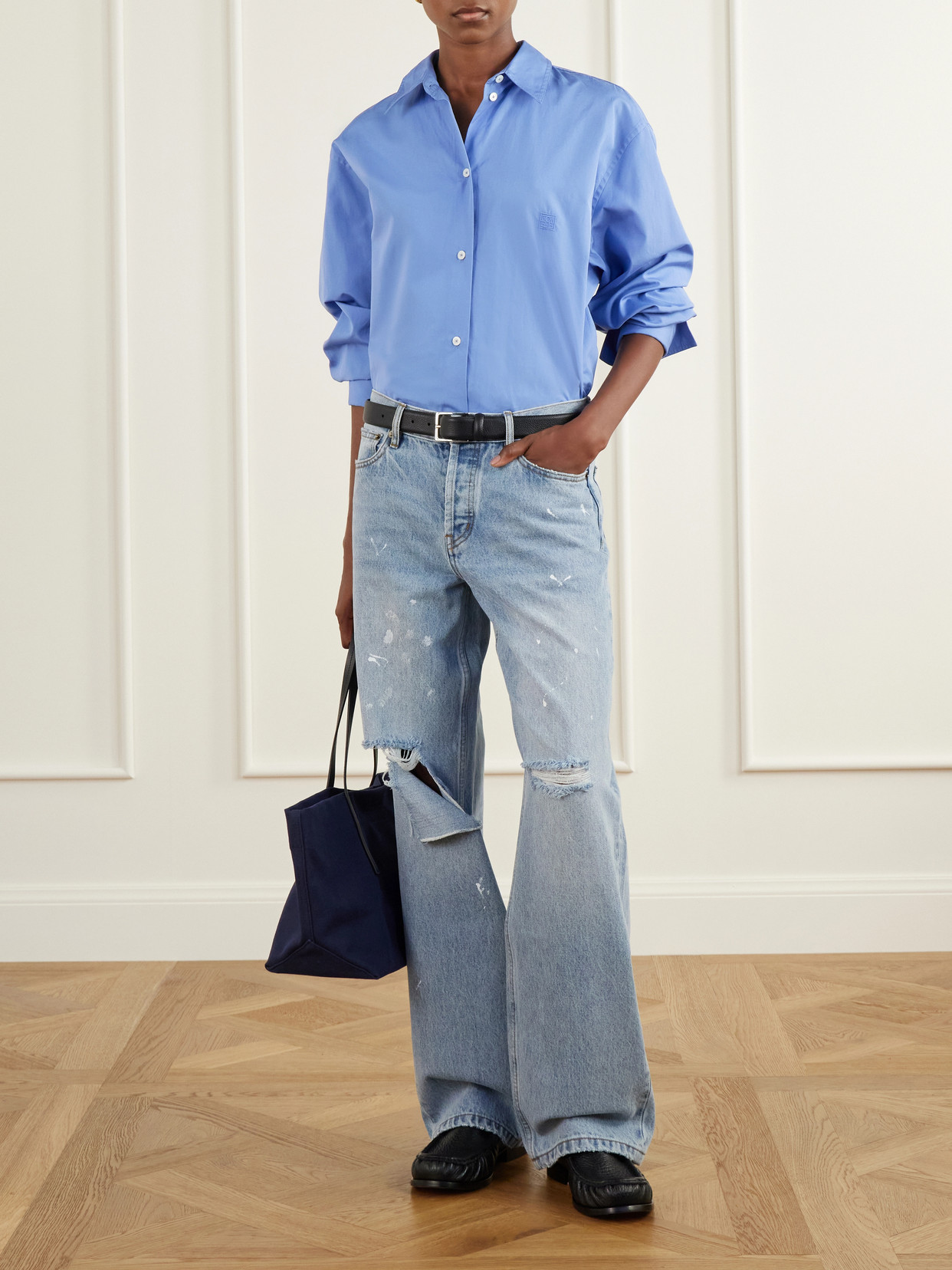 Painter Distressed Mid-Rise Straight-Leg Jeans