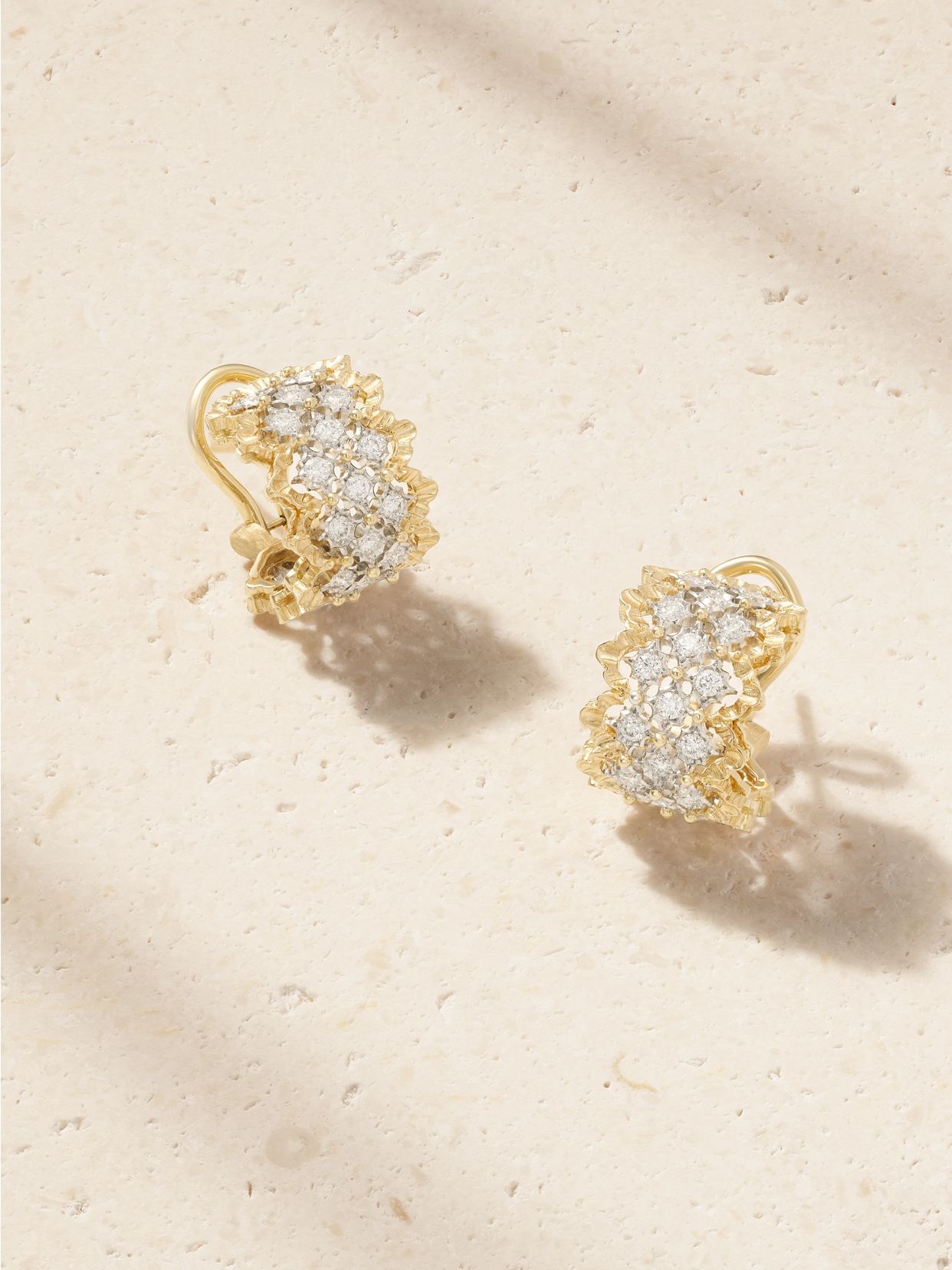 Buccellati Rombi 18-karat yellow and white gold diamond earrings