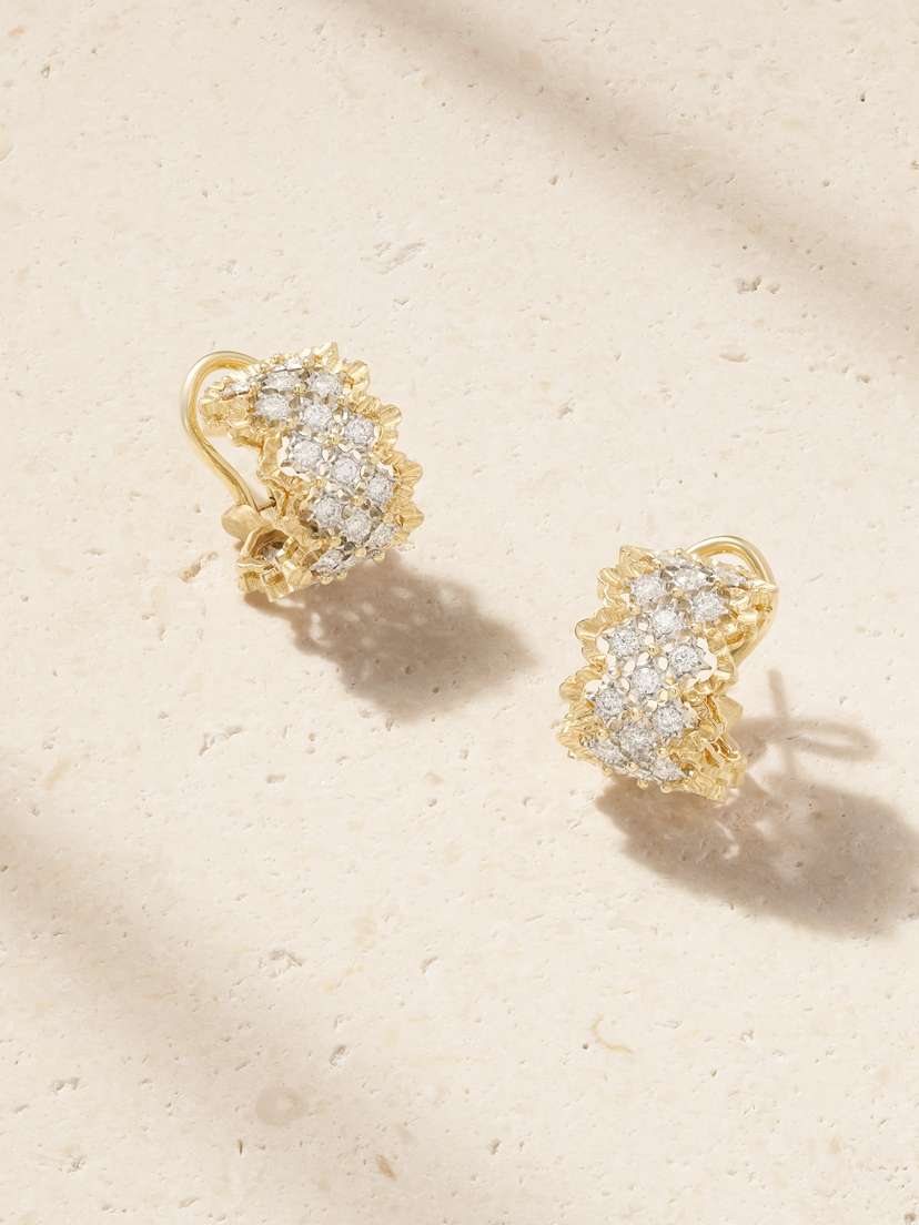 Buccellati Rombi 18-karat Yellow And White Gold Diamond Earrings