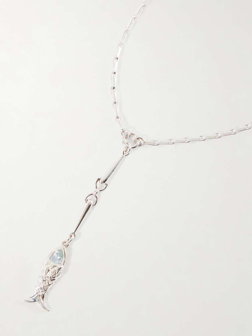 Loren Stewart Pesca Sterling Silver And Aquamarine Necklace | Thumbnail 5 Loren Stewart Pesca Sterling Silver And Aquamarine Necklace | Thumbnail 5