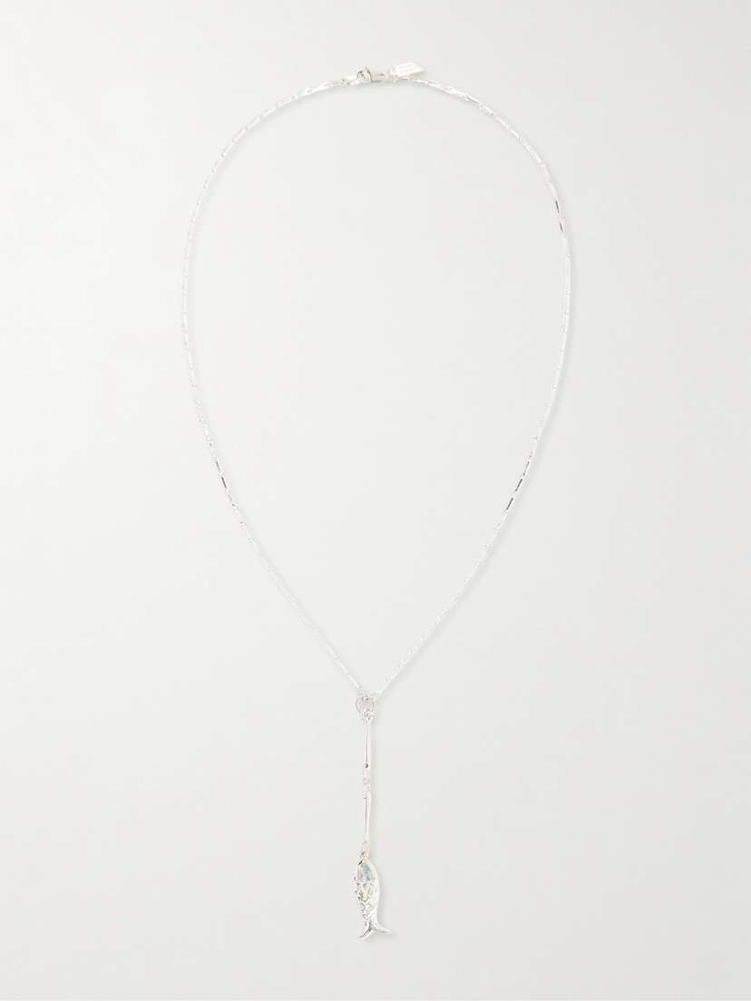 Loren Stewart Pesca Sterling Silver And Aquamarine Necklace