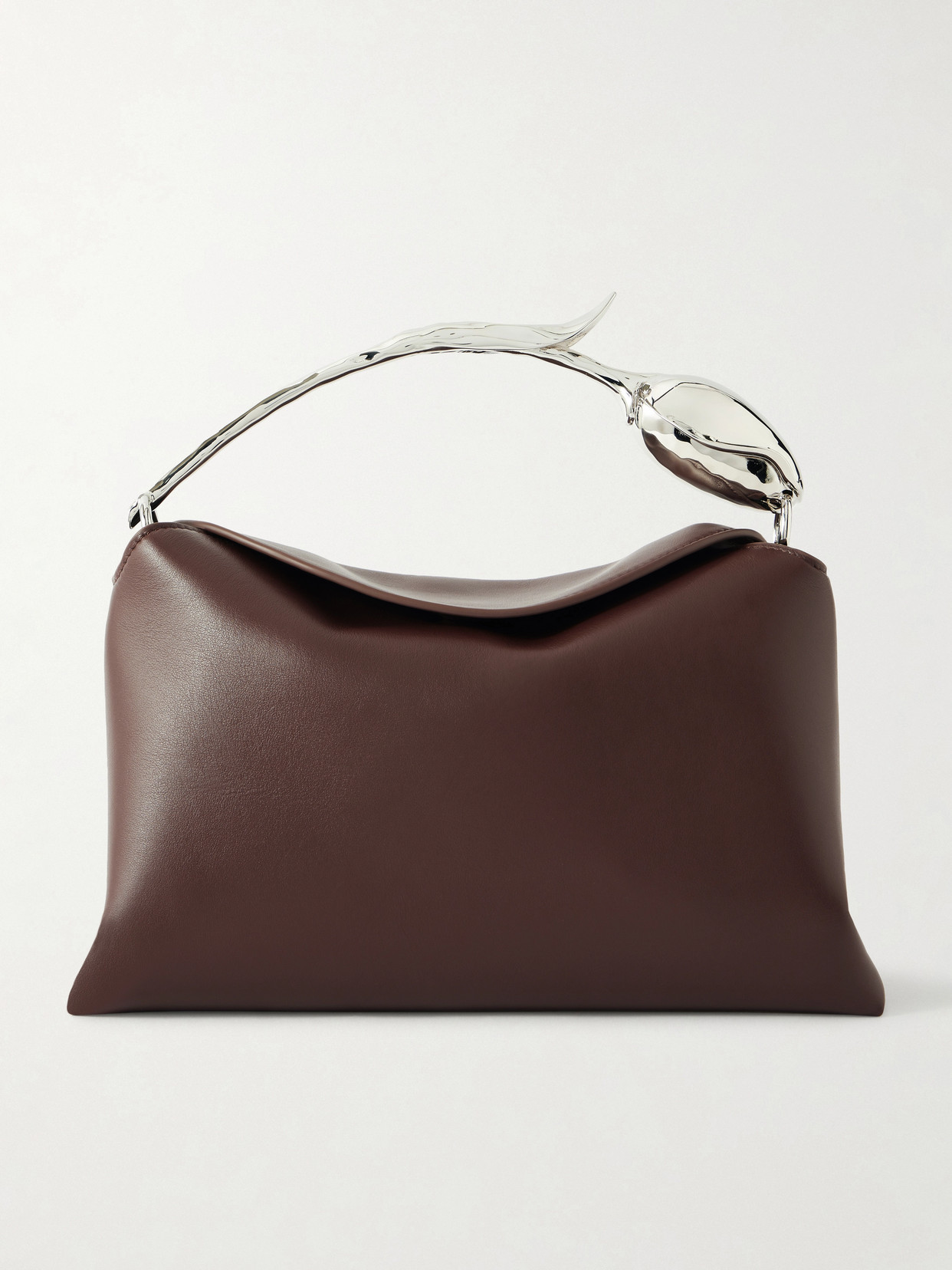 Erdem Bloom Medium Leather Shoulder Bag In Burgundy