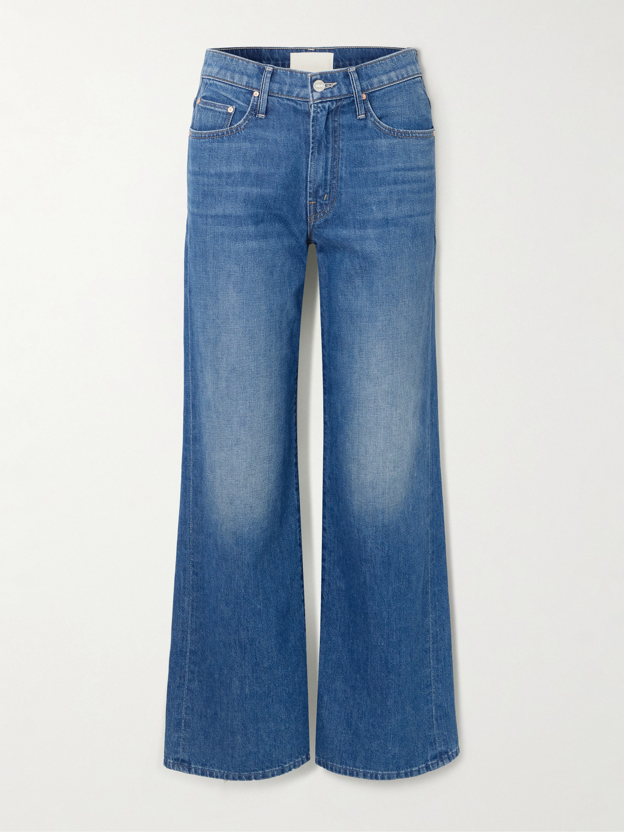 Mother The Maven Skimp Mid-rise Straight-leg Jeans In Blue