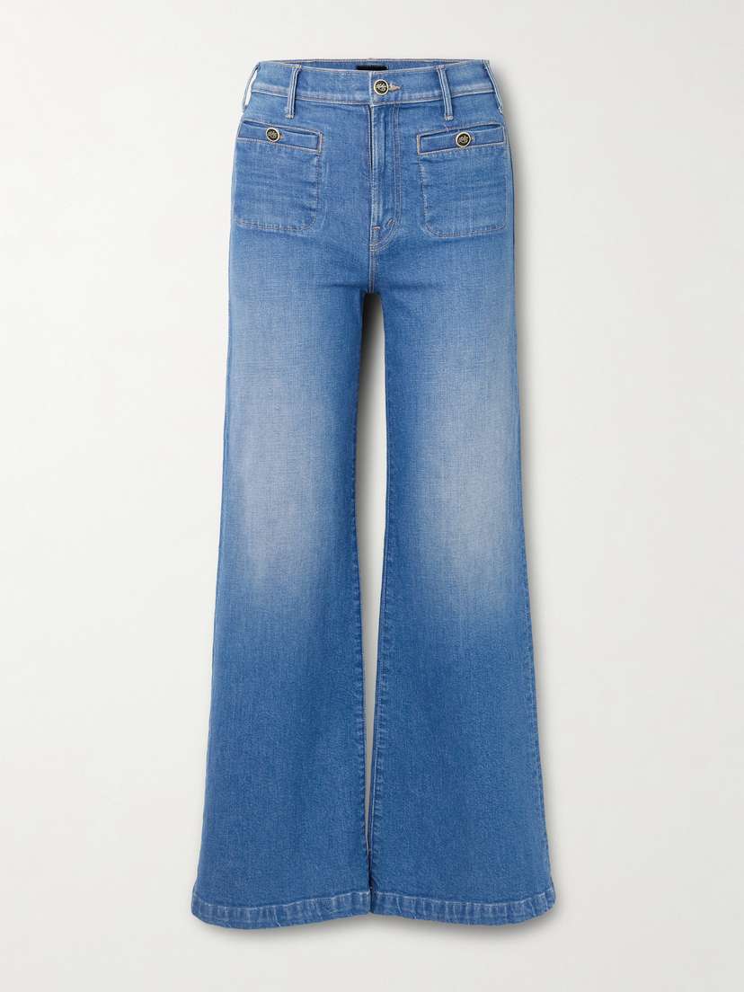 Mother Stashed Hustler Roller Sneak High-rise Bootcut Jeans