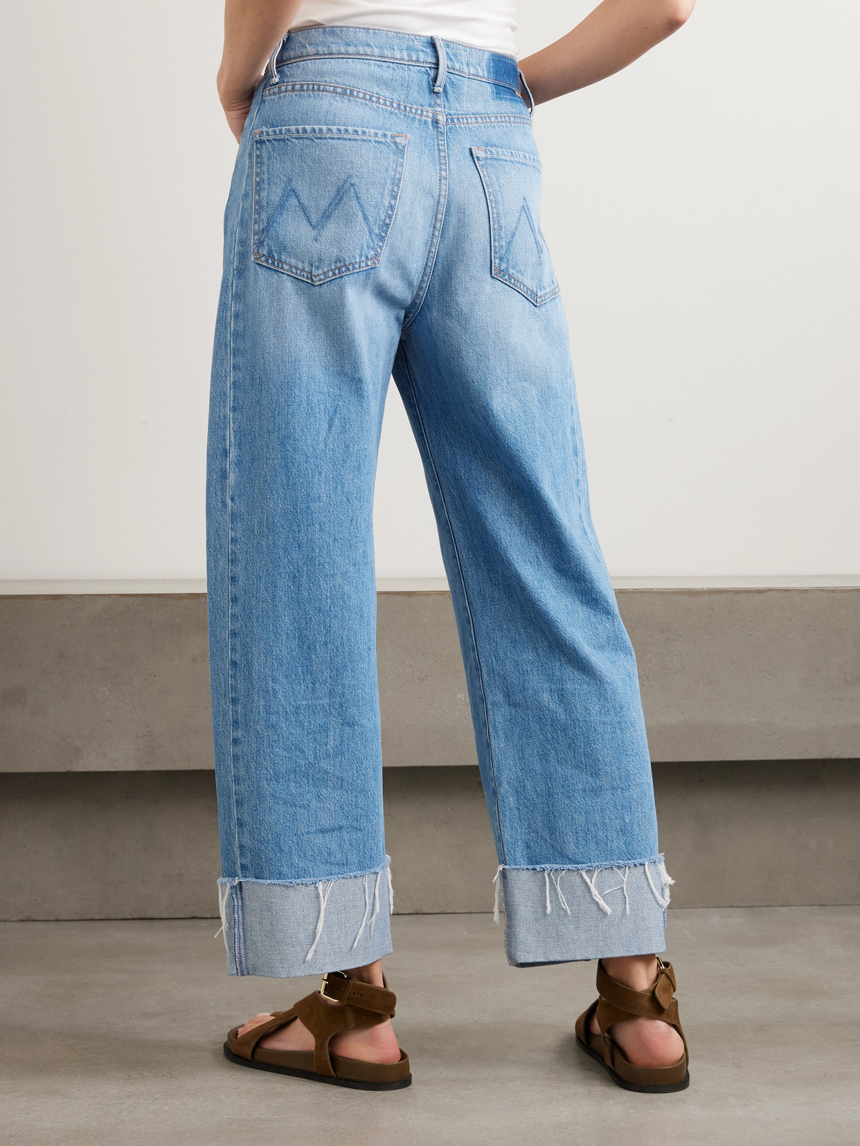The Half Pipe Ankle Cuff Fray High-Rise Wide- Leg