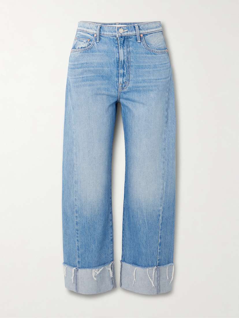 Mother The Half Pipe Ankle Cuff Fray High-rise Wide-leg Jeans