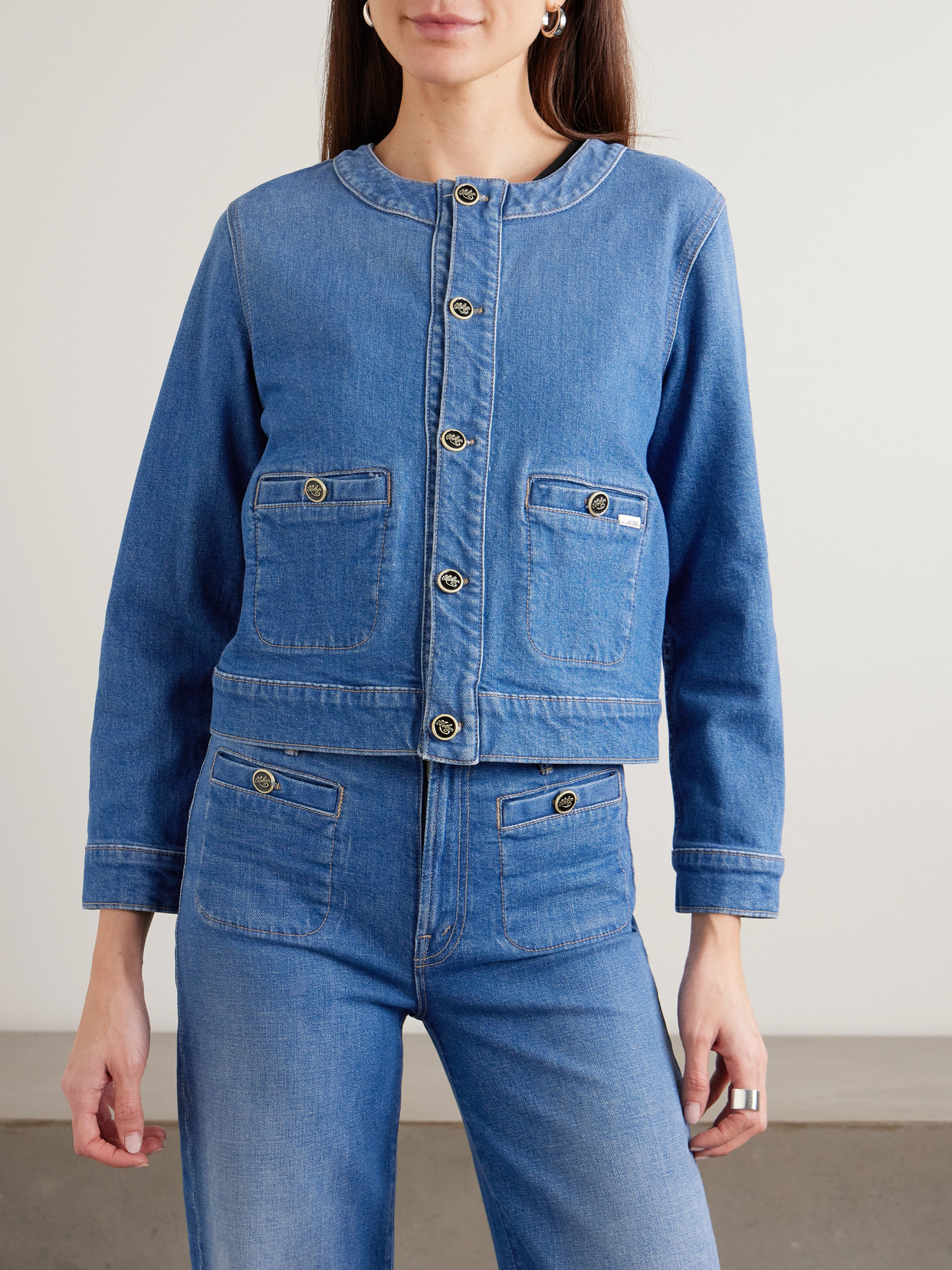 Mother Stashed Picky Jacket In Whisk Me Away In Blue