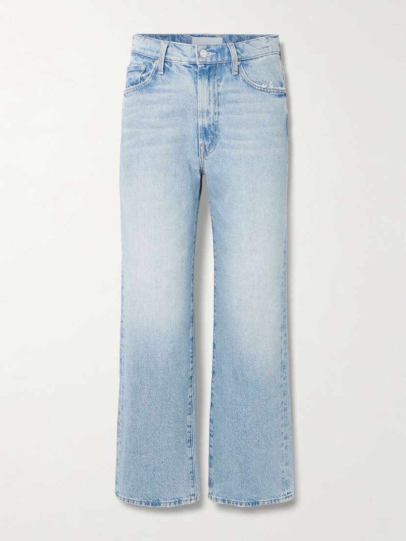 Mother The Rambler Zip Flood High-rise Straight-leg Jeans