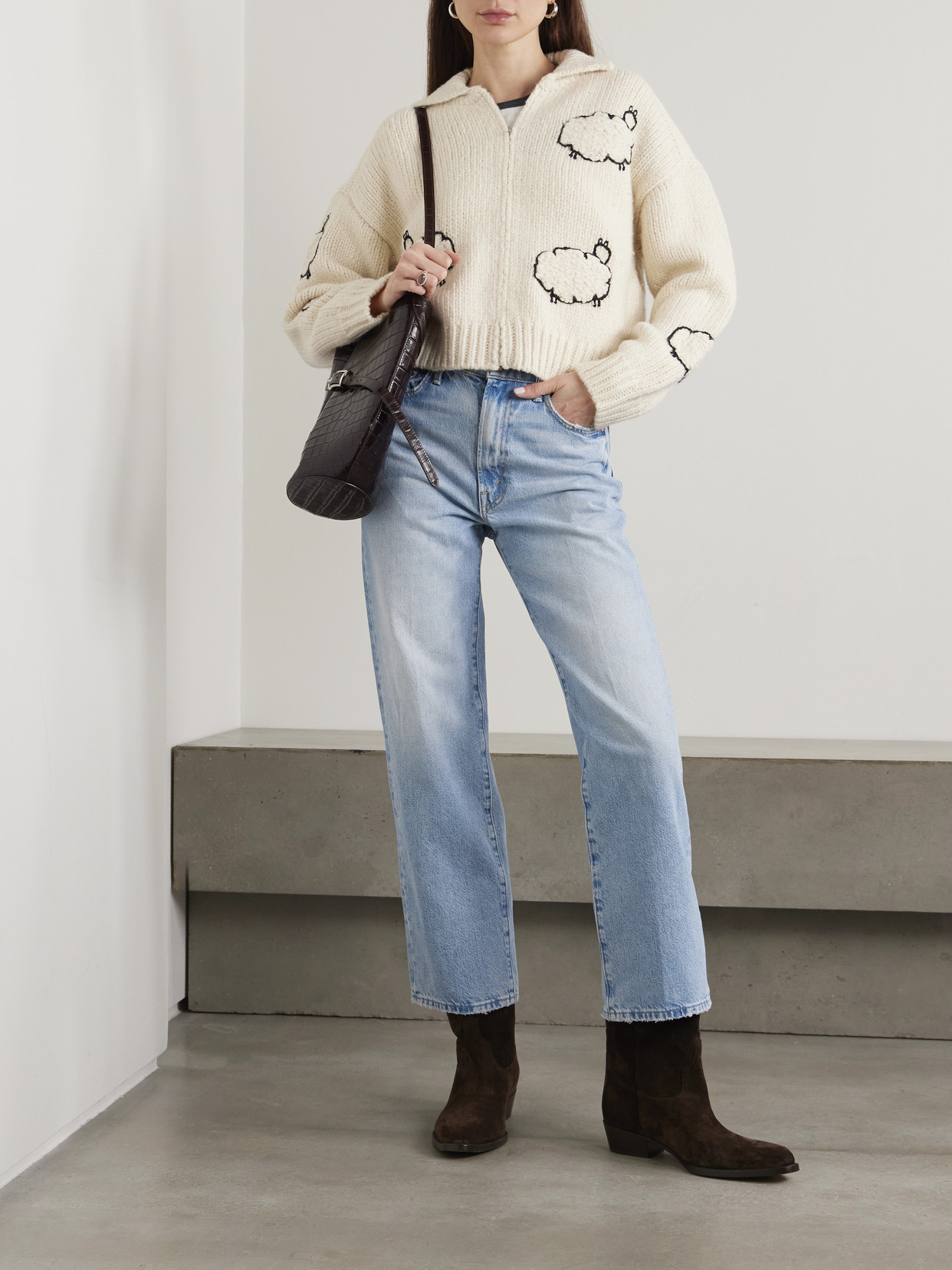 The Rambler Zip Flood High-Rise Straight-Leg Jeans