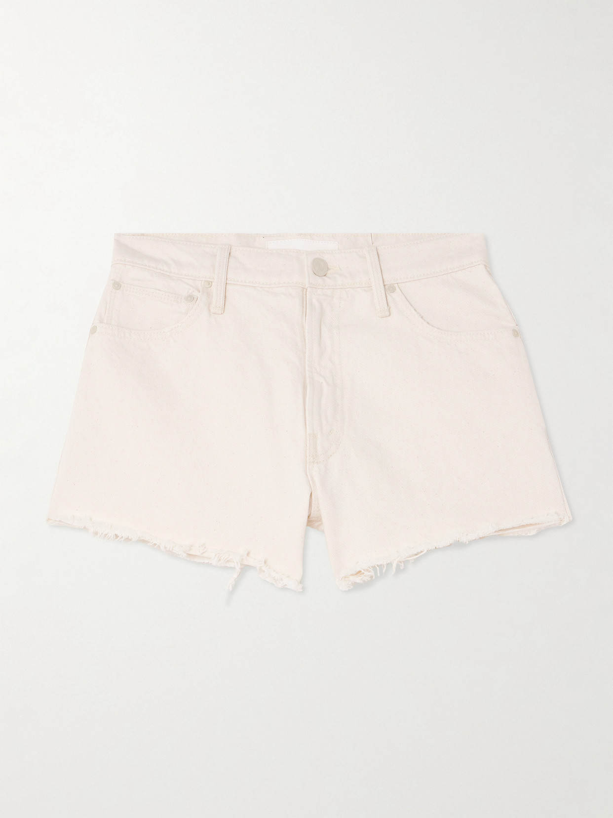 Mother The Dodger Frayed Denim Shorts In Neutral