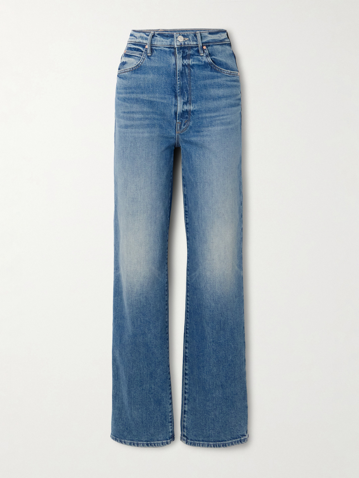 Mother Tunnel Vision Sneak High-rise Straight-leg Jeans In Blue