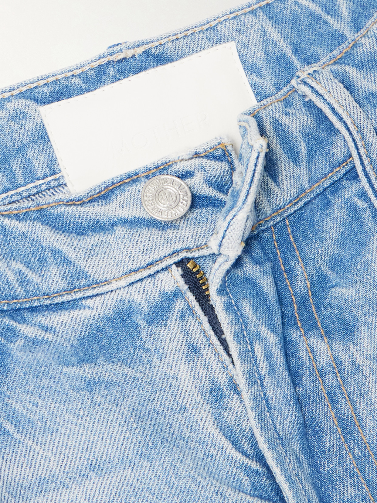 Maven Sneak Distressed High-Rise Straight-Leg Jeans