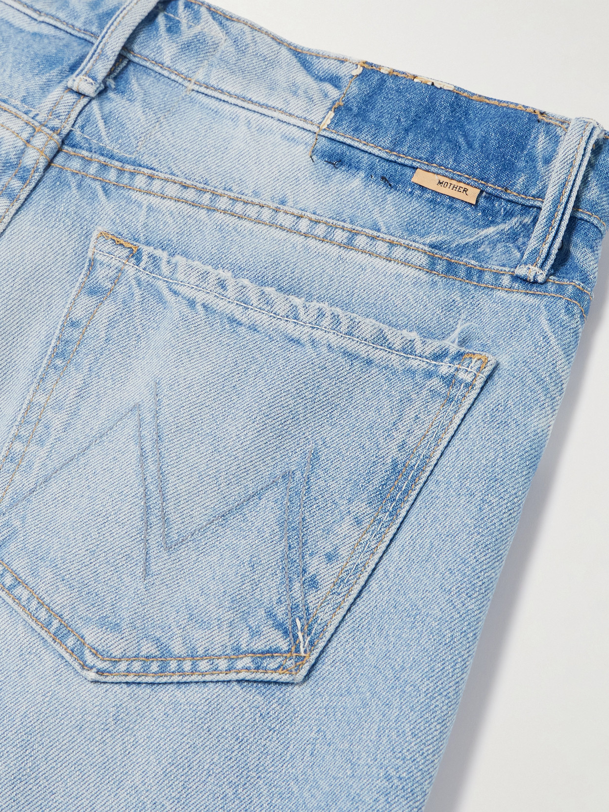 Maven Sneak Distressed High-Rise Straight-Leg Jeans